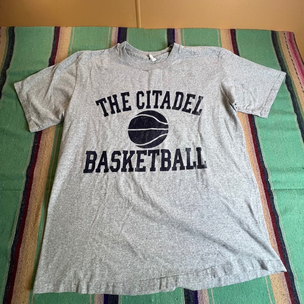 The Cotton Exchange T-Shirt Mens XL Gray The Citadel Basketball Vintage USA